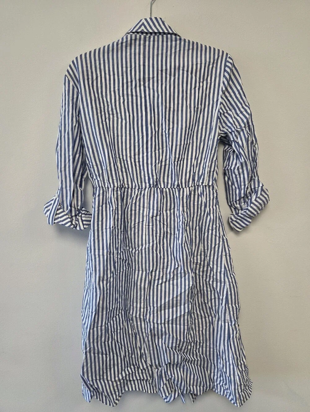 Seraphine Mid Blue & White Stripe Maternity & Nursing Dress